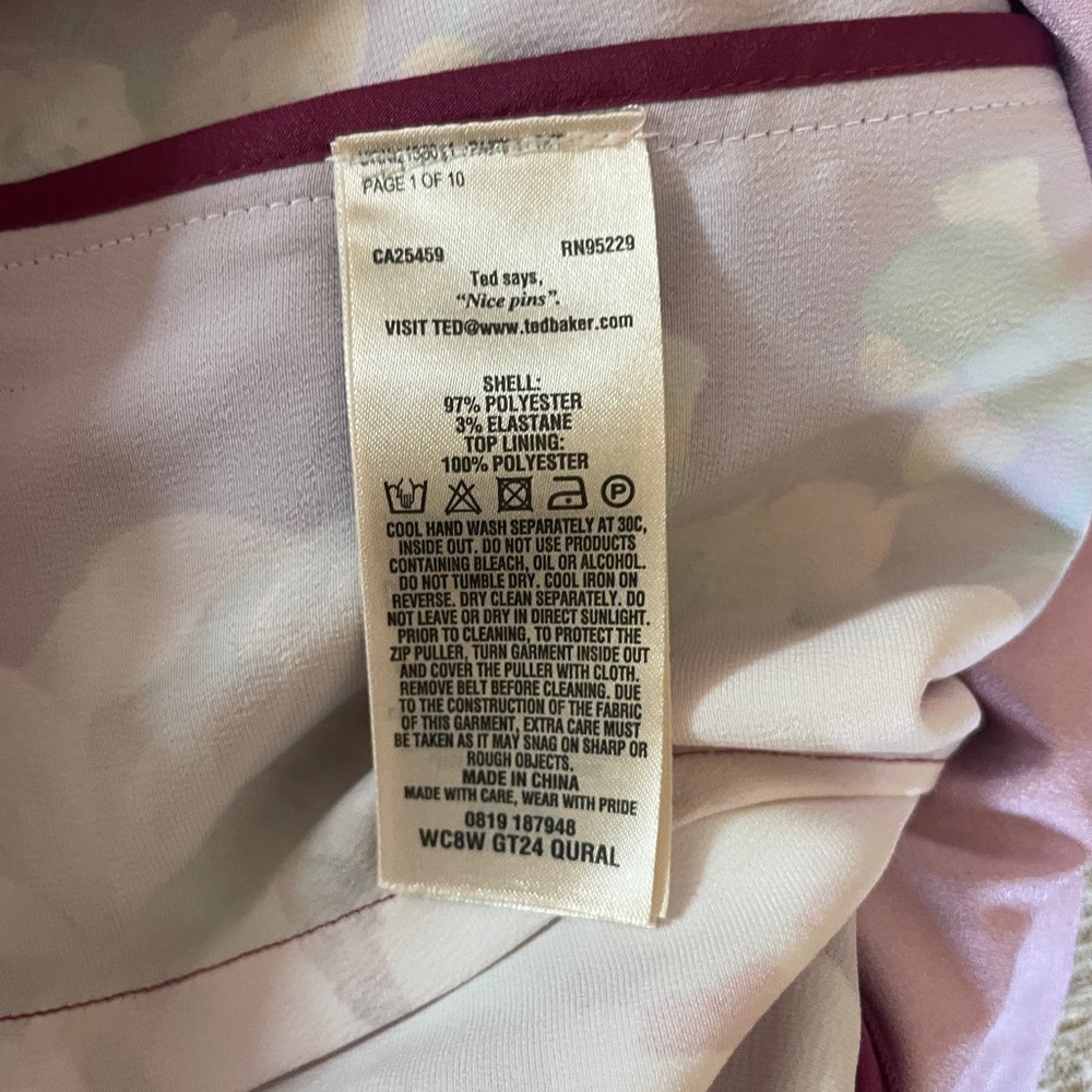 Ted Baker Pink and Burgundy Floral Jumpsuit - Picture 5 of 5